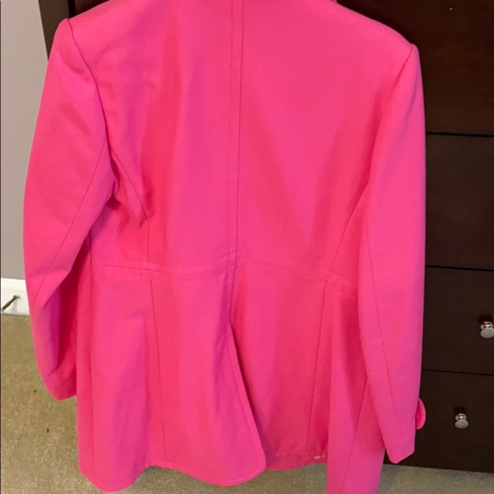 Hot Pink Tweed Banana Republic Jacket, Size L Gem